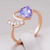 Sparkling Purple Natural Zircon Ring For Women Fashion  Rose Gold Color Party Accessories Daily Vintage Jewelry