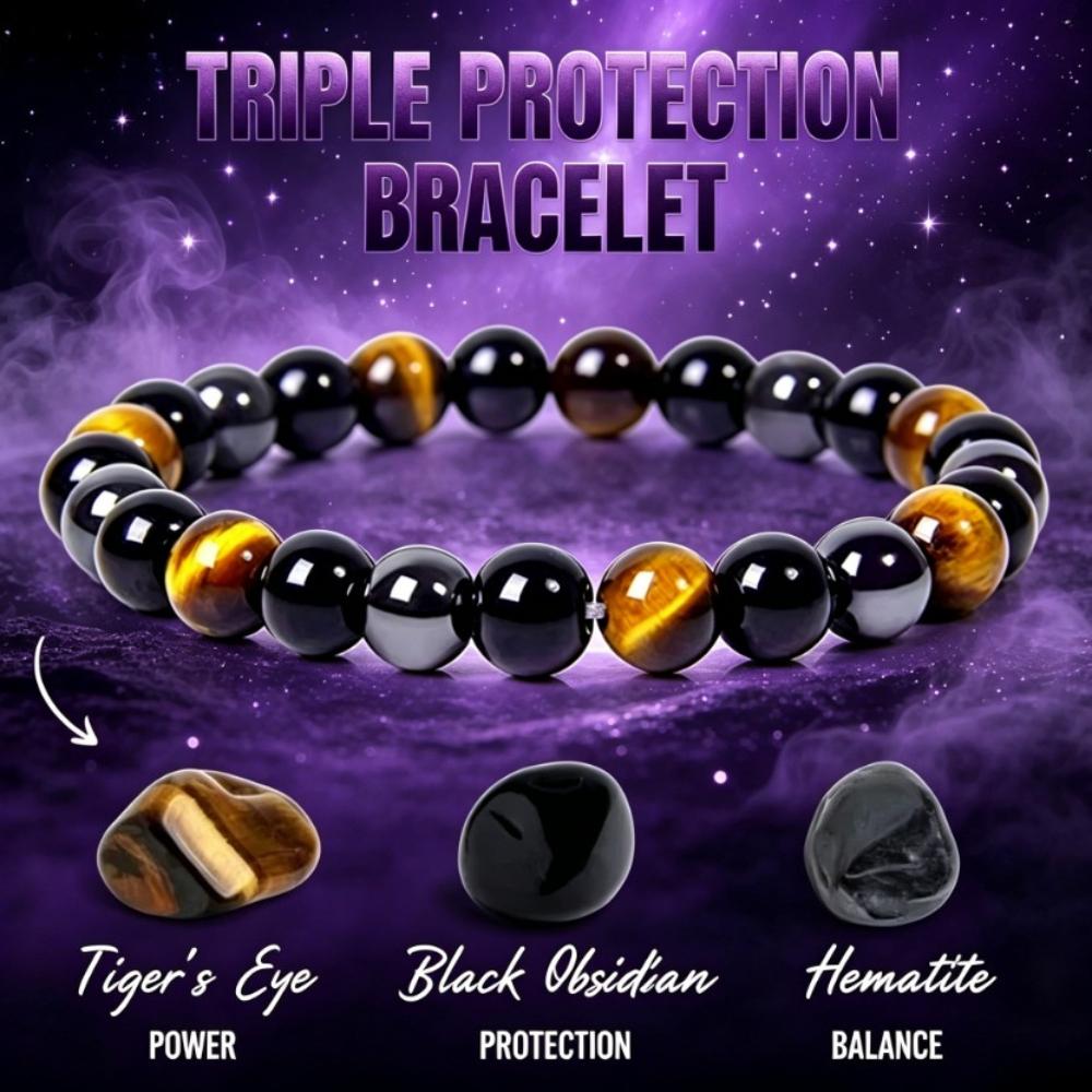 Natürliche schwarze Obsidian-Hämatit-Tigerauge-Perlen-Armbänder für Männer zum magnetischen Gesundheitsschutz für Frauen Seelenschmuck Pulsera Hombre