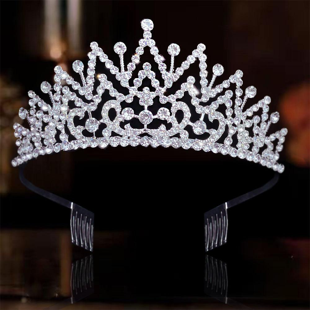 

Beauty Pageant Crown Dress Bridal Crown Alloy Rhinestone Crystal Baroque Tiara Party Hair Accessories