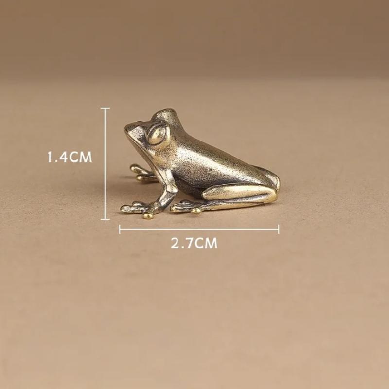 

Ретро Латунь Мини Лягушка Миниатюры Фигурки Винтажная Фигурка Животного Жаба Настольные Украшения Домашний Декор Поделки Чайный Питомец Декор A
