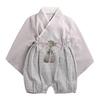 SLINX Baby Kimono Romper with Hakama for Girls and Perfect for Shrine Visits and 100th Day HF023 Size Boys, Celebrations, (Gray, 70)