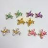 1 Pair Luxury Enamel Iris Earrings Zinc Zinc Alloy Metal Flower Ear Studs Golden and Silver Earrings  Bride