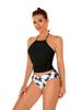 2024 Retro Backless Solid Color Bikini Swimsuit