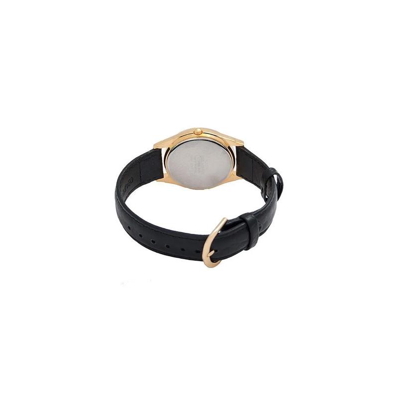 Casio Gold Bezel Quartz Movement Leather Strap Japanese and Korean Watch Women's Watch Silver Dial MTP-1093Q-7B1