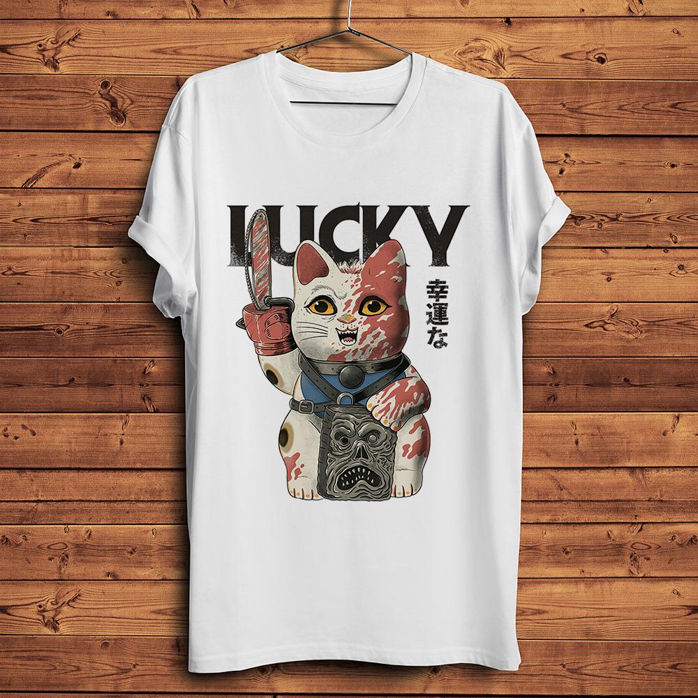 japan Fortune Cat unlucky horrible evil neko funny t shirtUnisex white casual tshirtunisex streetwearbreathable print nocrack