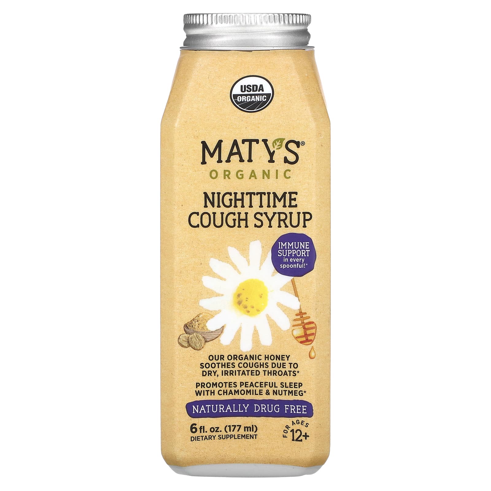 

Maty S Organic Nighttime Cough Syrup, Ages 12+, 177 Ml (6 Fl Oz)