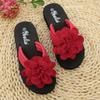 Plus Size Floral Toe-Post Flip-Flops: Unisex Summer Sandals