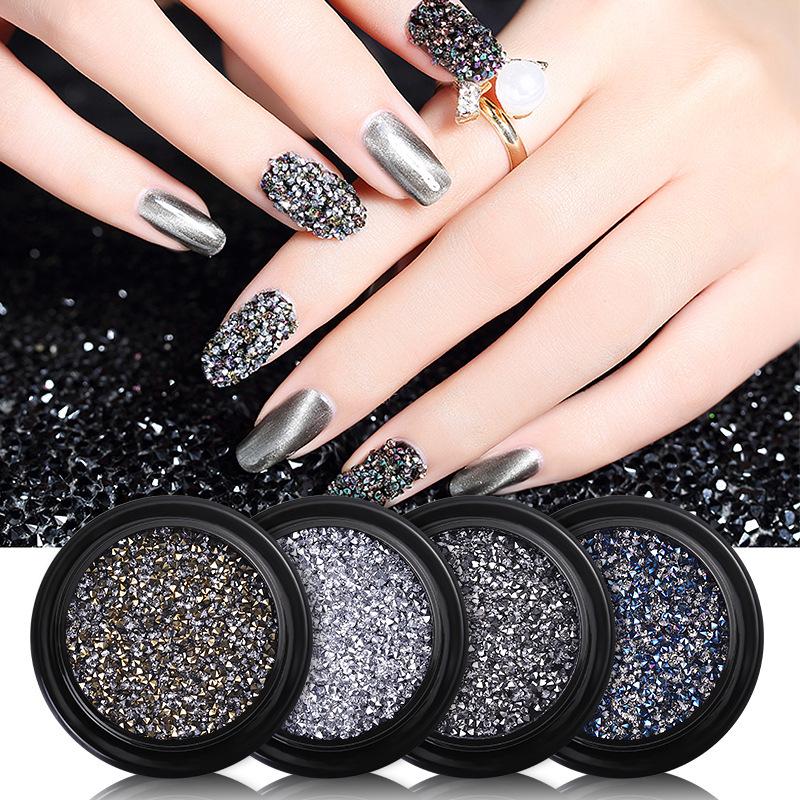 New York Storm Rhinestone Nail Art Stickers - Mixed Crystal Sand and Crushed Stone Accessories
