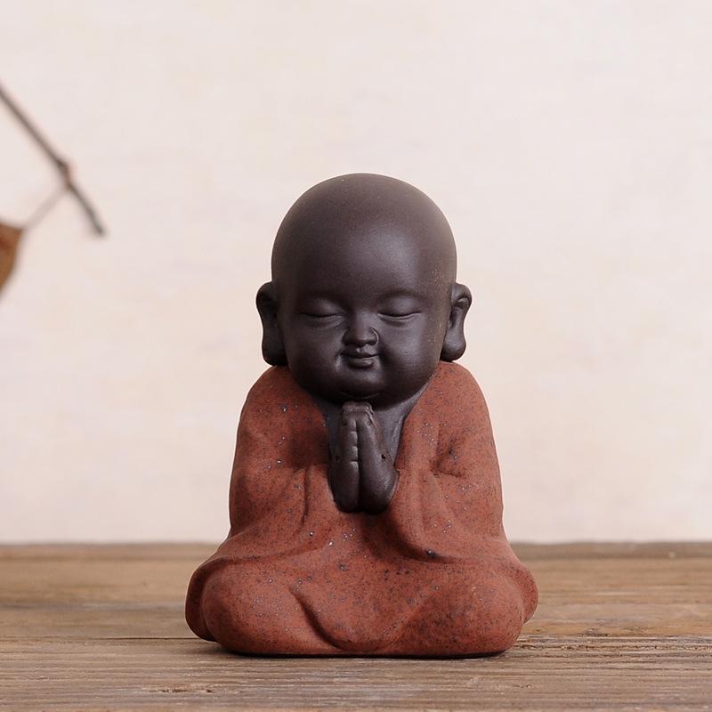 Cute Zen Monk Zisha Clay Tea Pet - Handmade Tea Ceremony Ornament