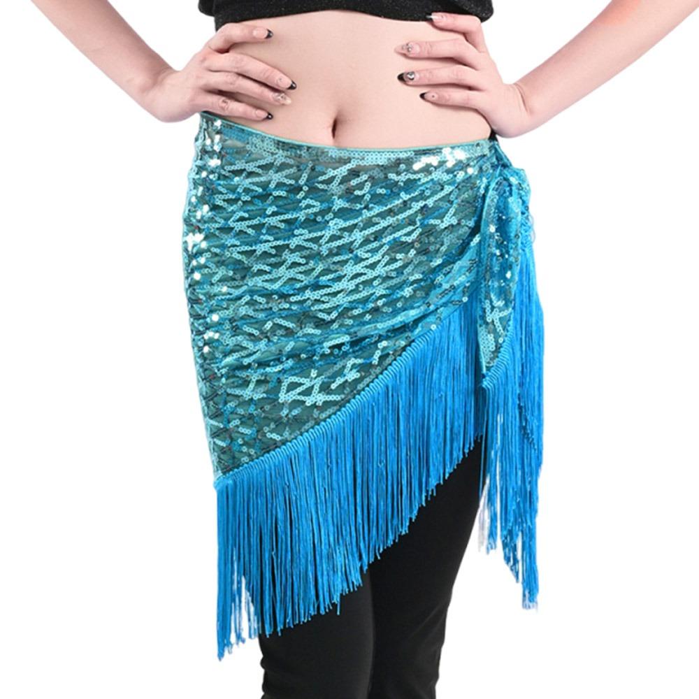Fashion Tassel Belly Dance Hip Scarf Bohemian Sequins Waist Chain Crochet Dancer Skirt Dance