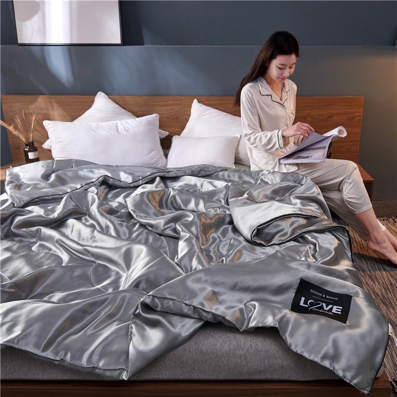 Ice Silk Cooling Summer Quilt: Solid Color, Waterproof, Air Conditioning Blanket Single 150x200cm