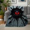 "Evil Eye Wall Art: Dark Gothic Decor with Spooky Branches"Blanket Flannel Throw Blanket for Sofa, Bed, Travel, Camping, Office