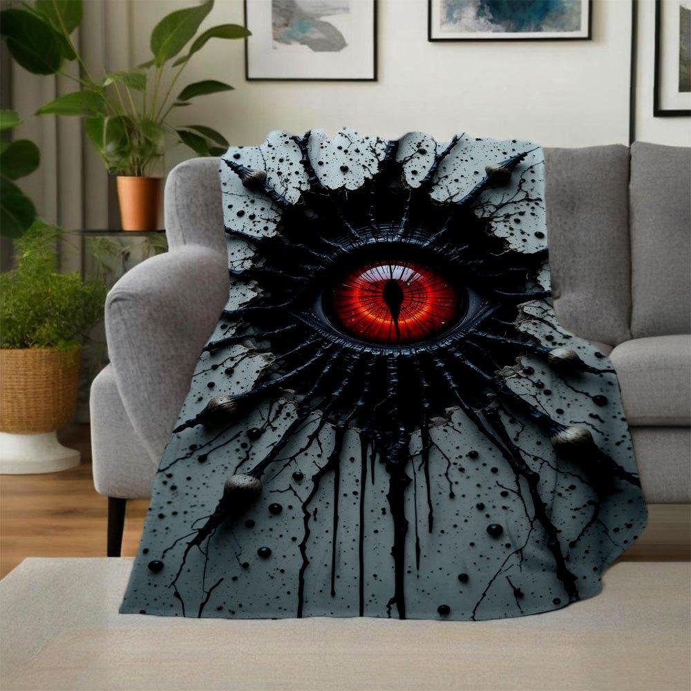 "Evil Eye Wall Art: Dark Gothic Decor with Spooky Branches"Blanket Flannel Throw Blanket for Sofa, Bed, Travel, Camping, Office