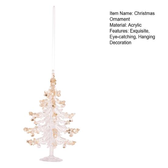 Clear Acrylic Christmas Ornaments Snowflake Tree Elk Butterfly Ballet Dancer Hanging Decoration for Holiday Winter Scene Decoration