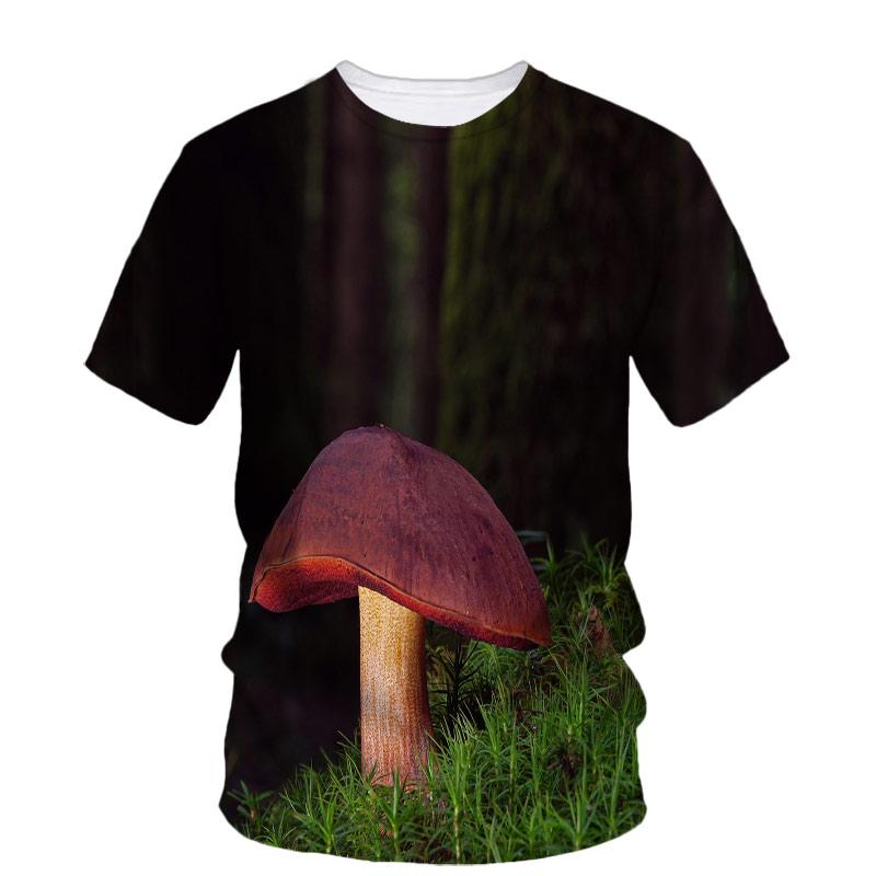 Summer Mushroom 3D Print T-Shirts Streetwear Men Fashion Casual Oversized O-Neck Short Sleeved T Shirt Tees Tops Clothing