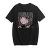 Dark Gothic Short Sleeve T-shirt Cute Cartoon Girl Streetwear Simple Casual Top Retro Loose E-Girl Summer Short Sleeve T-shirt