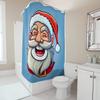 Tenda Doccia Natalizia TU Babbo Natale Set Decorazioni Bagno Festive per le Feste Impermeabile Decorazioni Festività Stile Rustico Moderno Regalo di Natale