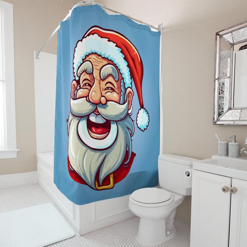 Tenda Doccia Natalizia TU Babbo Natale Set Decorazioni Bagno Festive per le Feste Impermeabile Decorazioni Festività Stile Rustico Moderno Regalo di Natale