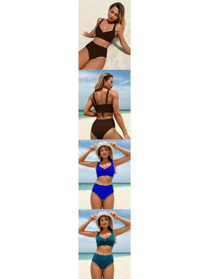 European & American Style 2026 High-Waisted Bikini - Sexy Two-Piece Swimsuit for Women