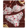 New Japanese Sweet Floral Bra Set Cute Girl Small Chest Lace Lace Gathering Tube Top Underwear