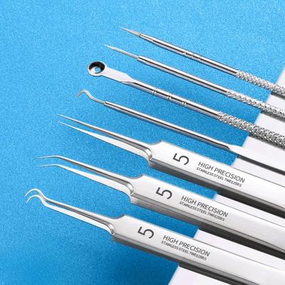 Stainless Steel Acne Needle Cell Clip Acne Needle Blackhead Needle Acne Removal 8-piece Set of Acne Needle Set
