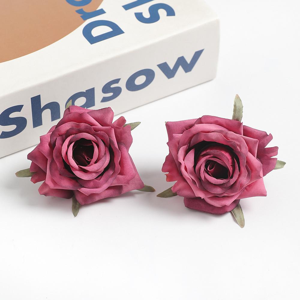 10/20Pcs Artificial Rose Flowers 6.5CM Silk Fake Flowers for Home Room Decor Party Garden Wedding Decoration DIY Gifts Accessory