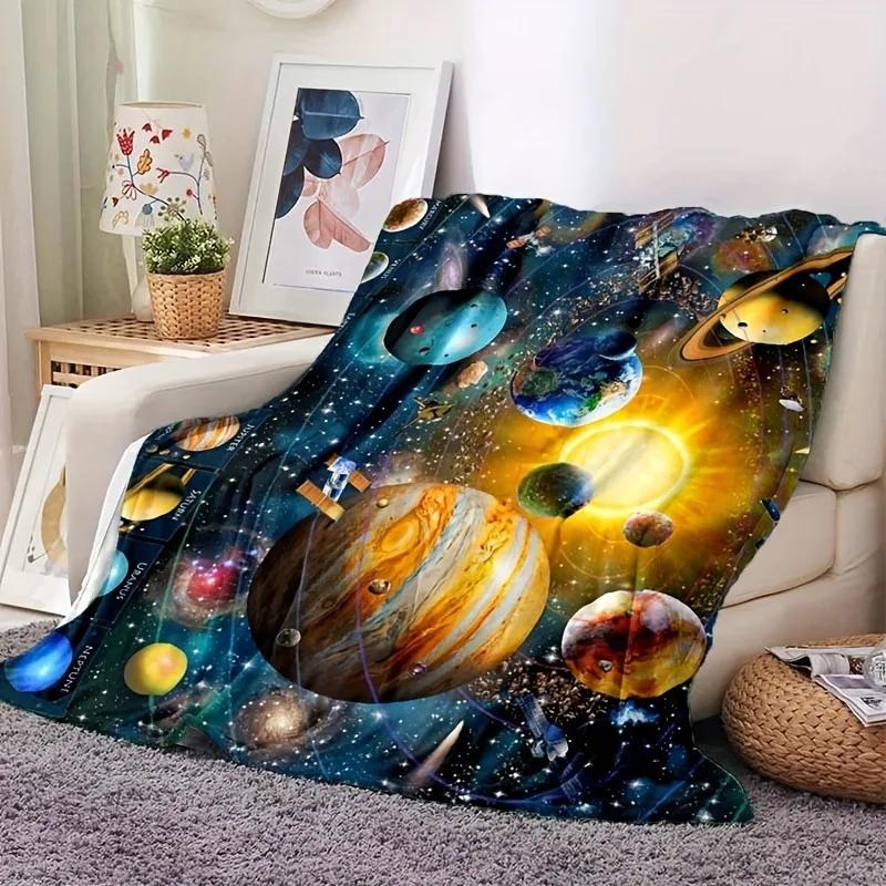 Space Starry Sky Warm and Comfortable Soft Blankets for Gifts Comfortable At Home Lightweight Blankets Sofa Beds Travel Camping