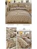 Retro Floral Linen Bedding Set: Autumn & Winter 4-Piece with Button Duvet Cover & Sheet