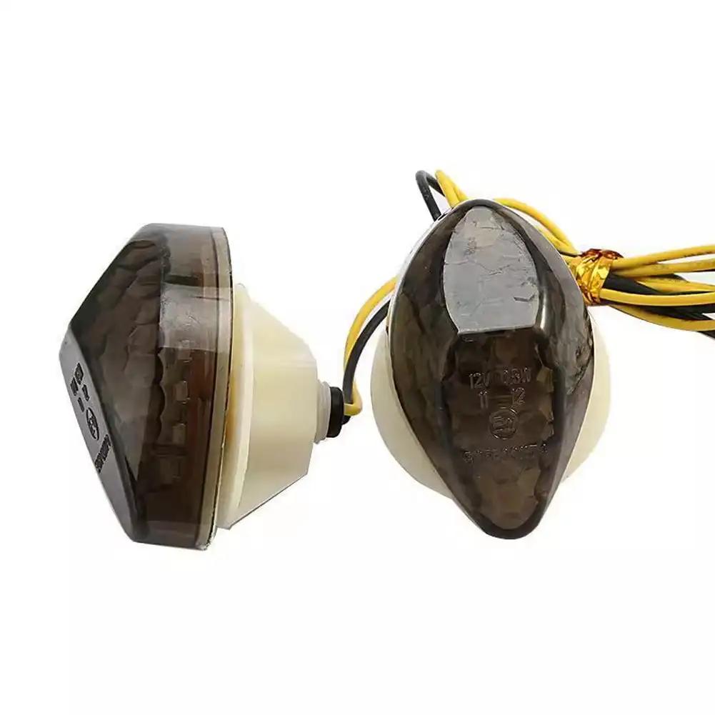 2Pcs Amber 12V LED Turn Signals Motorcycle ABS Indicator Lens Directional Light Fit for Kawasaki Suzuki Yamaha Honda Accessories