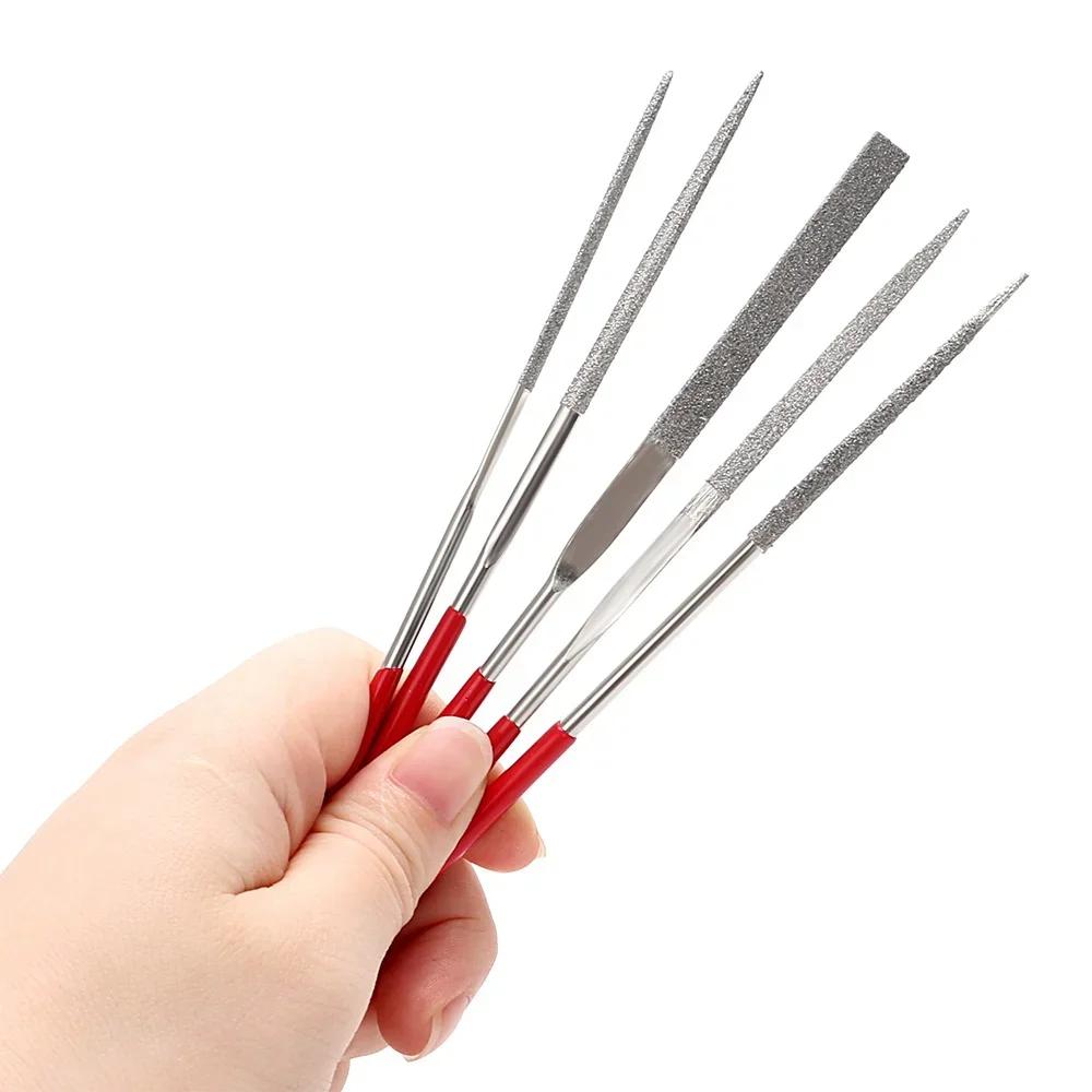 10PCS Mini Needle File Set Diamond Coated 140mm for Jewelry Making Crafts Ceramic Glass Stone Wood Tools