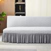 Velvet Jacquard Grid Sofa Bed Cover Without Arms Washable Elastic Slipcover With Skirt Fitted Couch Cover