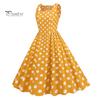 Vrouwenjurk Retro A-lijn Grote Swing Strak Hoge Taille Mouwloos Vierkante Hals Stippenprint Achterkant Rits Contrasterende Kleur 50s 60s Feest Bruiloft Prom Baljurk