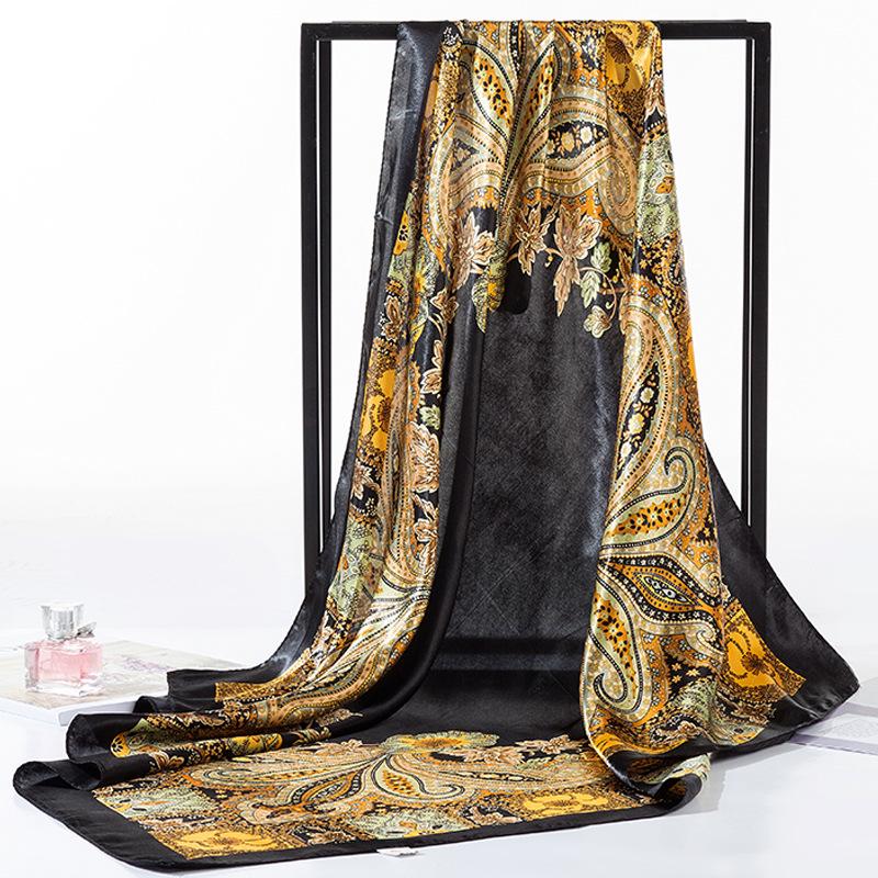 90 Large Silk Scarf for Women - Spring/Autumn Korean Style Satin Neckerchief, Mother's Day Gift