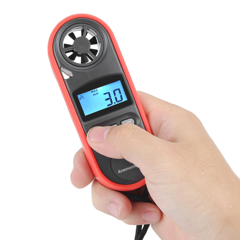 Digital Portable Handheld Anemometer Wind Speed Gauge Wind Temperature Meter Thermometer