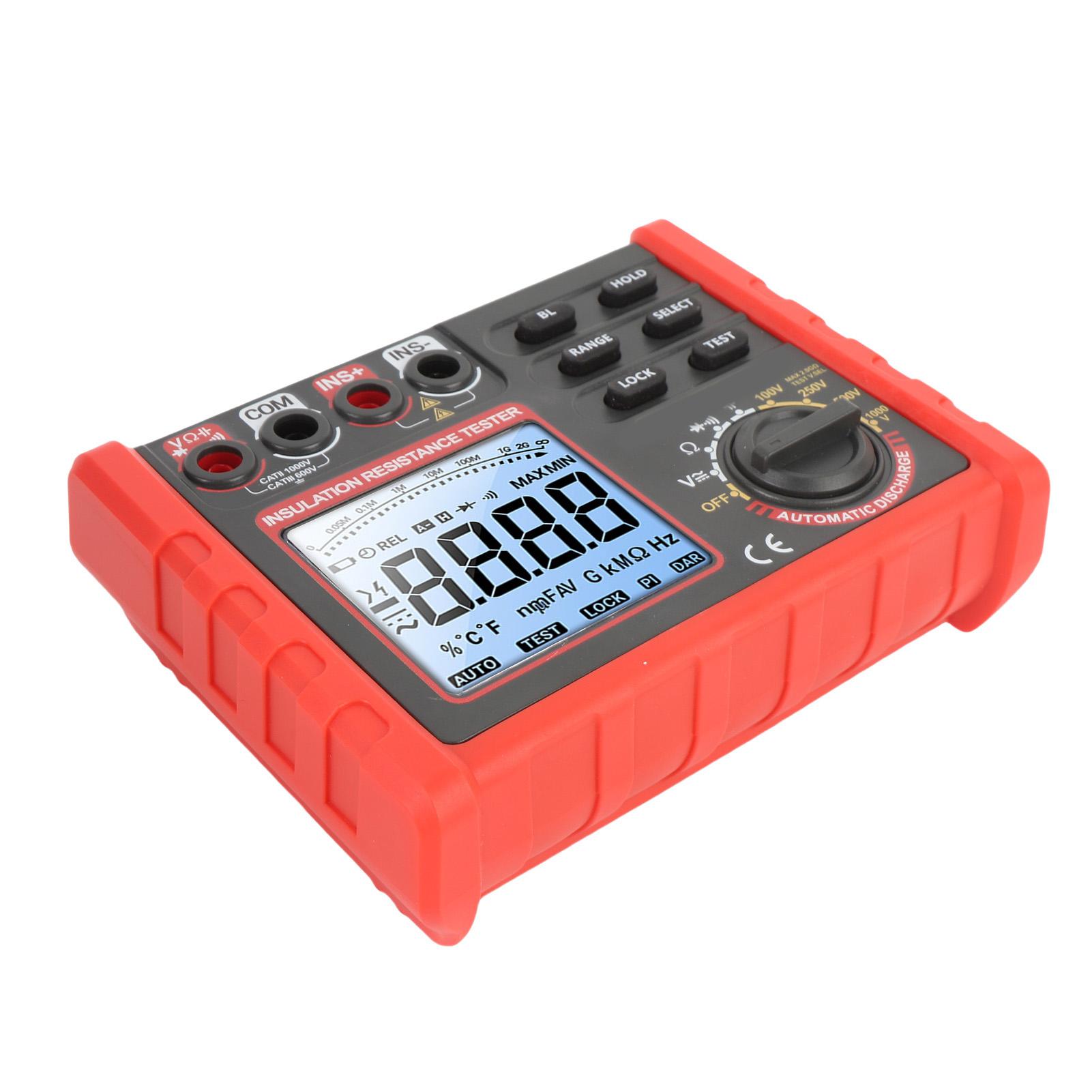 

Digital Ohm Meter Silicone Case Adjustable Bracket Auto Off Digital Resistor Tester for Transformer