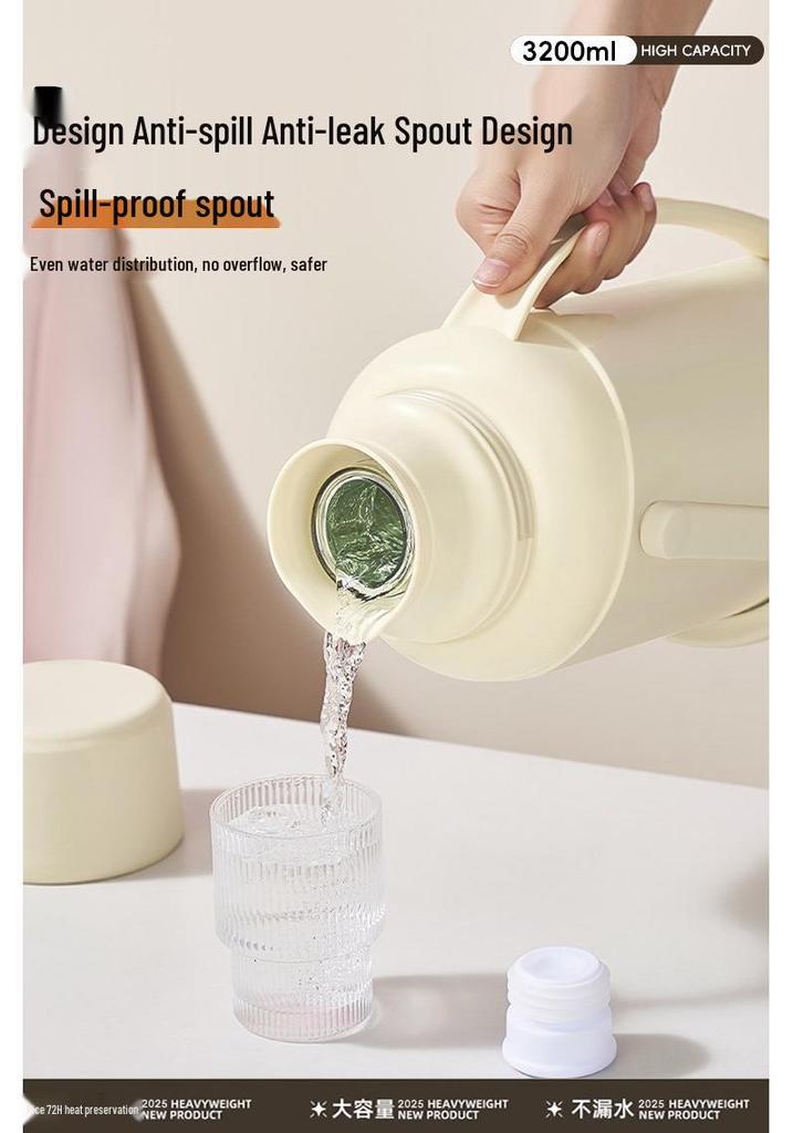 Large Capacity Glass Thermos Bottle with New Insulation Liner - Ideal for Dorms and Home Use