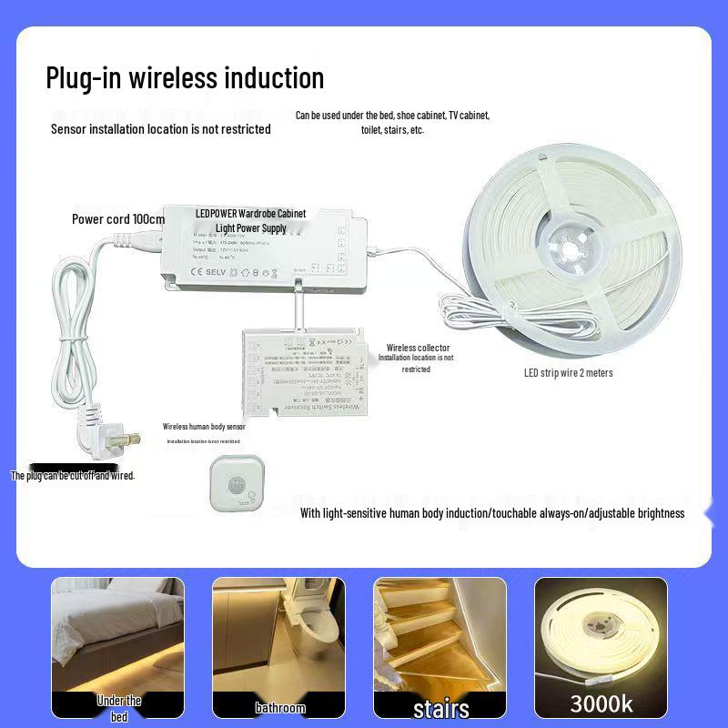 Aisle Wireless Motion Sensor Waterproof LED Strip Light for Hallway and Staircase