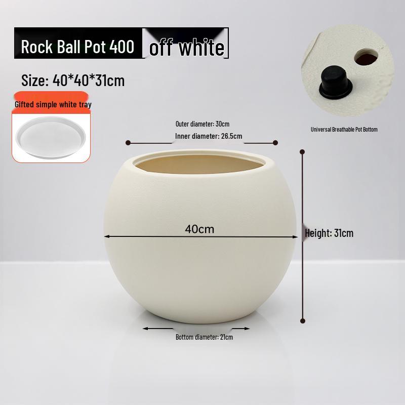 Nordic Spherical Resin Flower Pot - Versatile & Durable for Indoor/Outdoor Use, Large Diameter