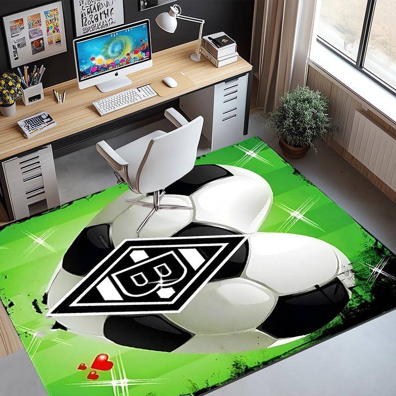 Borussia Monchengladbach Pattern Rug, Indoor/Outdoor Mat, for Picnic, Gameroom, Bedroom, Office, Living Room, Home Decor Carpet, Birthday Gift