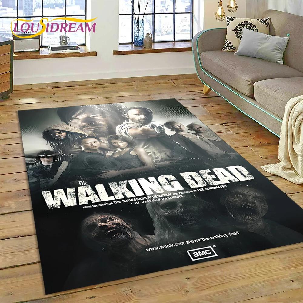 3D The Walking Dead Lincoln TWD TV Teppich für Wohnzimmer Schlafzimmer Heimdeko, Bodenmatte Rutschfest Dekoration für Sofa Fußmatte