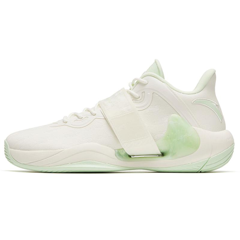 ANTA Water Flower 4 Basketball Shoes Men's Low top Ivory White/Bright Aqua Green Sneakers 112241109-3