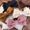 Autumn Winter Flocking Solid Color Bow Grab Clip Headbands for Womens Girl Sweet Hair Claw Large Shark Clips Barrettes Headdress