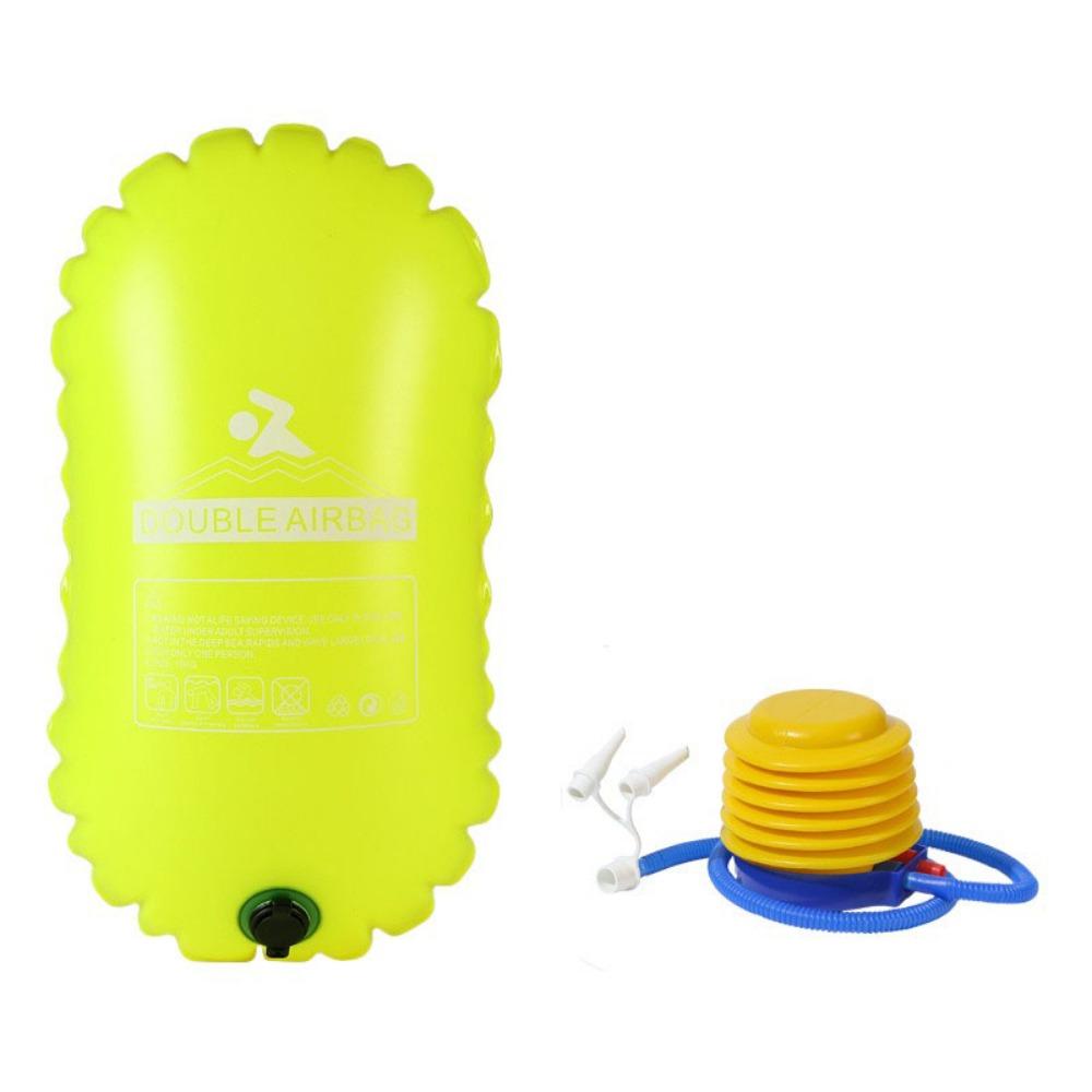 Dvojitý nafukovací plavecký vak s airbagem Vysoce viditelný Voděodolný Bezpečnostní plovák Nastavitelný bederní popruh Znovu použitelný