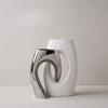 Nordic Ceramic Art Flower Vase, Modern Minimalist White Desktop Floral Container & Aesthetic Living Room Home Decor