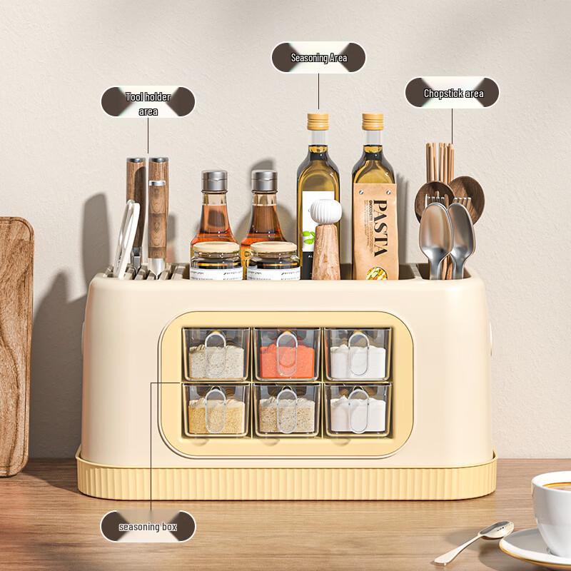 Multi-functional Kitchen Knife & Spice Rack