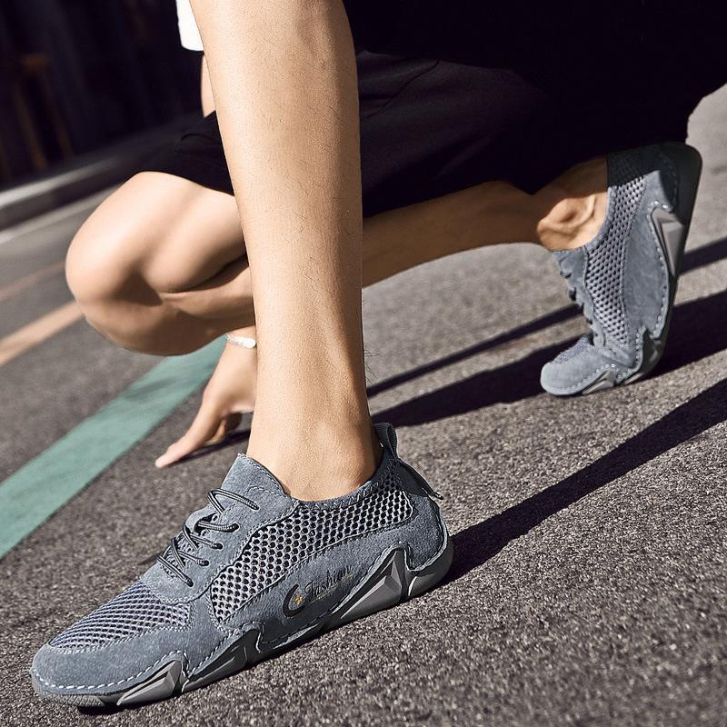 Youth summer new large size casual sports shoes outdoor hollow breathable mesh shoes simple fashion men's shoes
