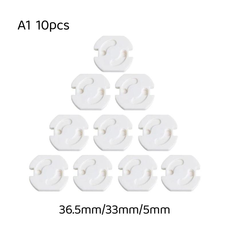 10Pcs Anti Shock EU Power Socket Safety Covers Childproof Electrical Outlet Protectors for Toddler Home Kitchen Use