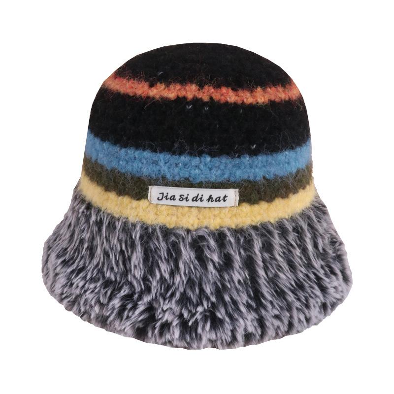 Gorro de lana de punto de moda de otoño e invierno para mujer, cálido gorro de pescador coreano, gorro japonés de gran tamaño