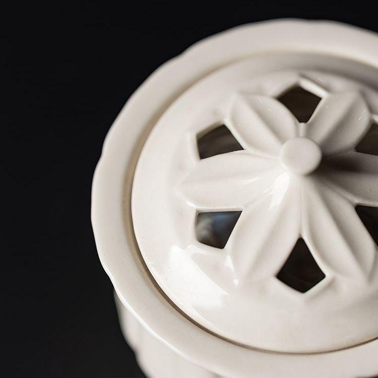 Japanese-style creative handcrafted wood ash three-legged incense burner, retro and simple ceramic household incense base