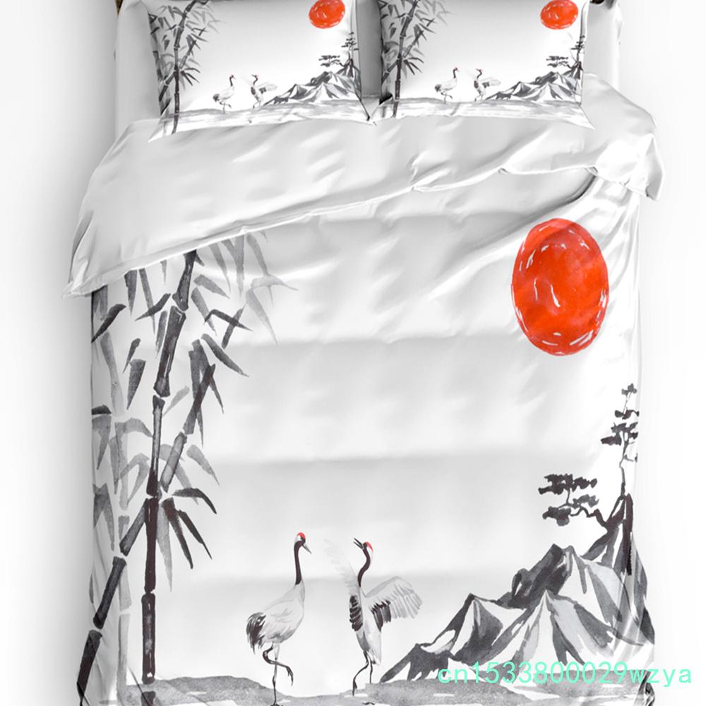 3pcs Bedding Set Winter Snow Mountain Morning Scenery House Duvet Cover Pillow Case Boy Kid Teen Girl Bedding Covers Set